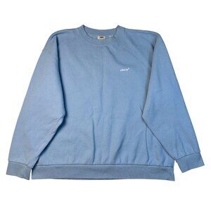 Levis Crewneck Sweatshirt Blue Sz L Unisex Pullover Fleece Soft Comfy Casual